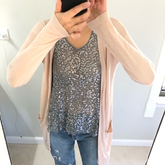 Free People metallic crop halter sequin top - Picture 2 of 5